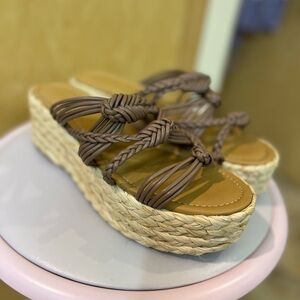 Pink Lily Tan Espadrille Shoes